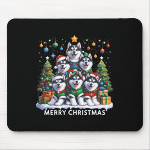 Husky Dog Weihnachtsbaum Frohe Weihnachtsanpassung Mousepad