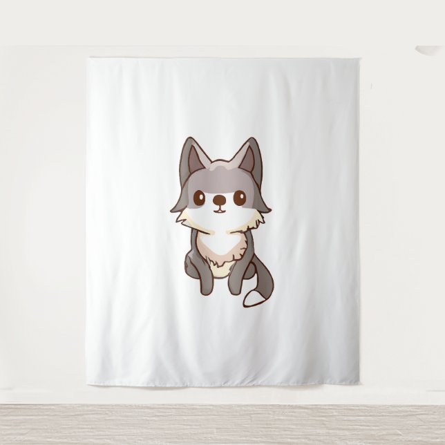 Husky Dog Wolfhound Wandteppich (Vorderseite)