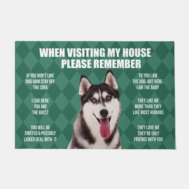 Husky Doormat, Husky Welcome Mat, Husky Lover Fußmatte (Vorderseite)