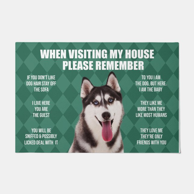 Husky Doormat, Husky Welcome Mat, Husky Lover Fußmatte (Vorderseite)