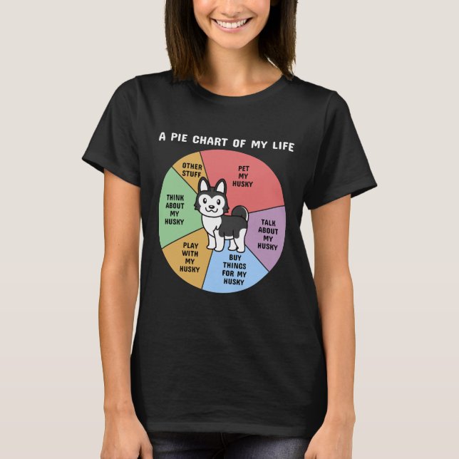 Husky ein Kuchendiagramm meines Lebens T-Shirt (Vorderseite)