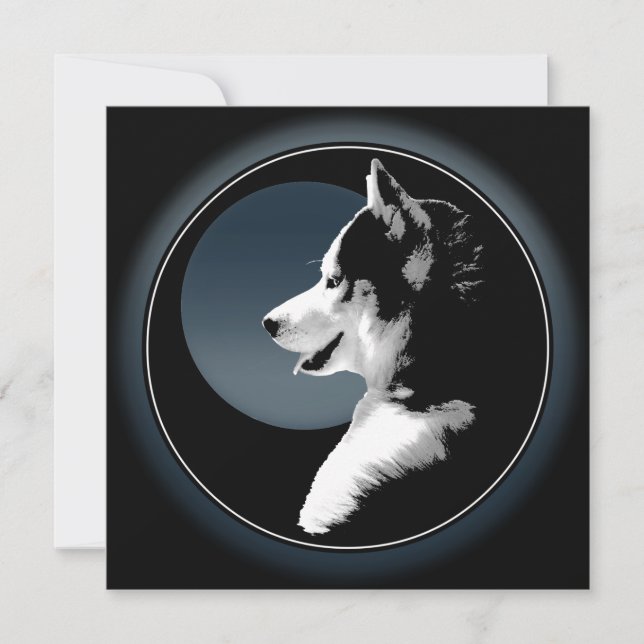 Husky Einladungen Personalisiert Sibirische Husky- (Vorderseite)
