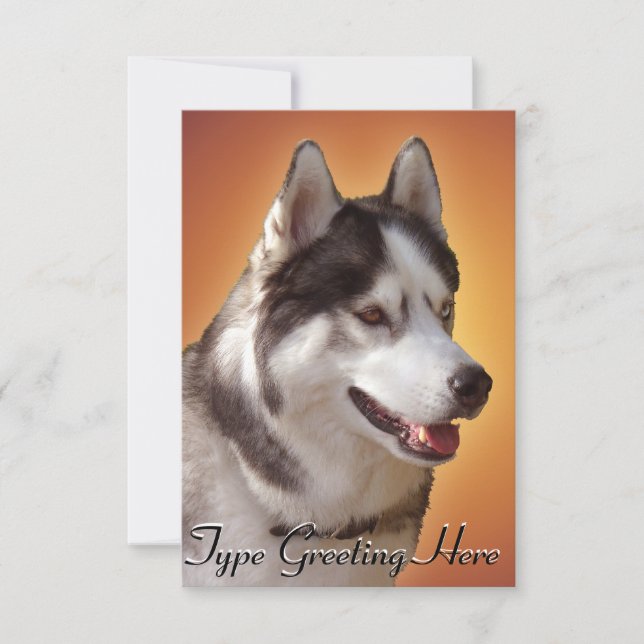 Husky Einladungen Personalisierte Sibirische Husky (Vorderseite)