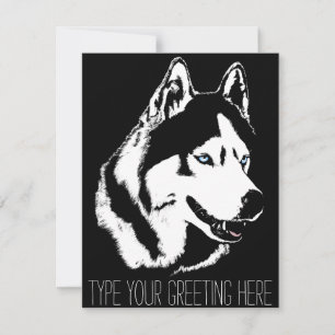 Husky Einladungen Personalisierte Sibirische Husky