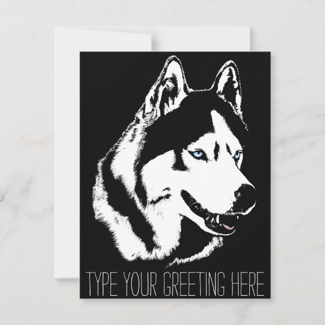 Husky Einladungen Personalisierte Sibirische Husky (Vorderseite)