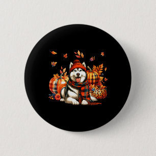 Husky Erntedank Leopard Pumpkins Herbstlaubs Lo Button