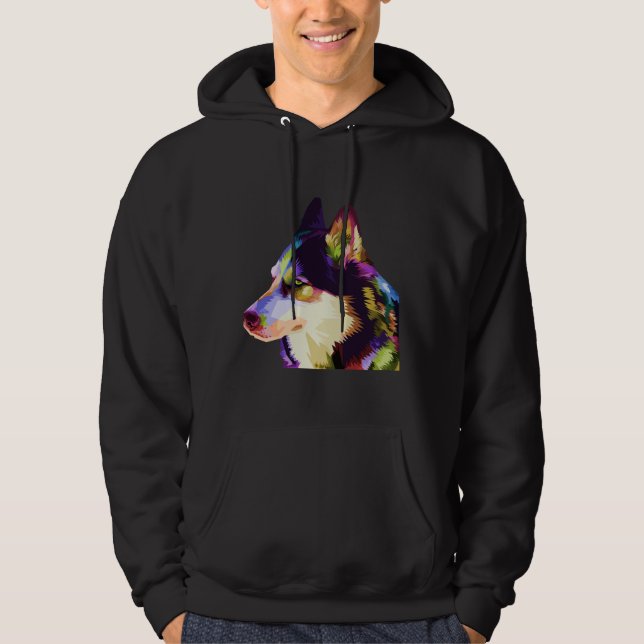 Husky-Farbstil Hoodie (Vorderseite)