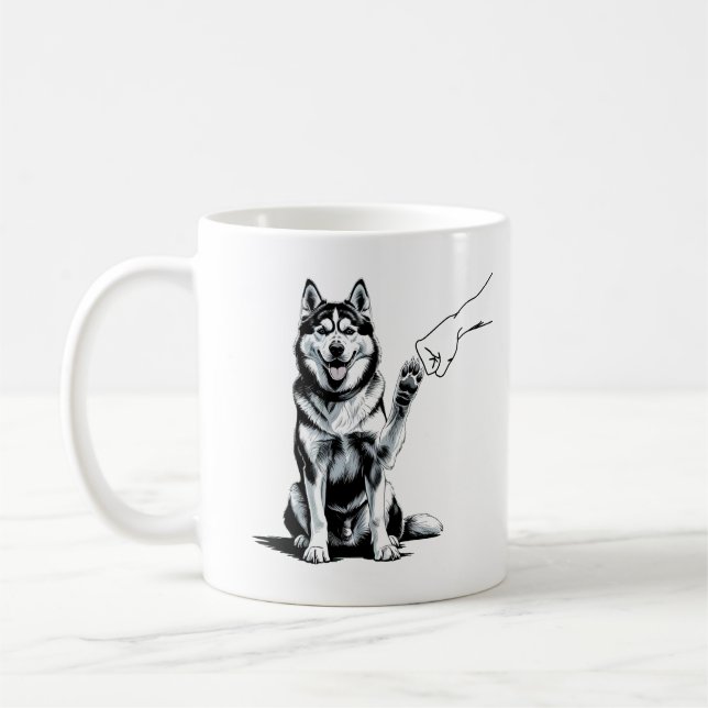 Husky Fist Bump Tee – Loyalität trifft Stil Kaffeetasse (Links)