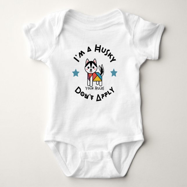 Husky Funny Baby Apparel Design Baby Strampler (Vorderseite)