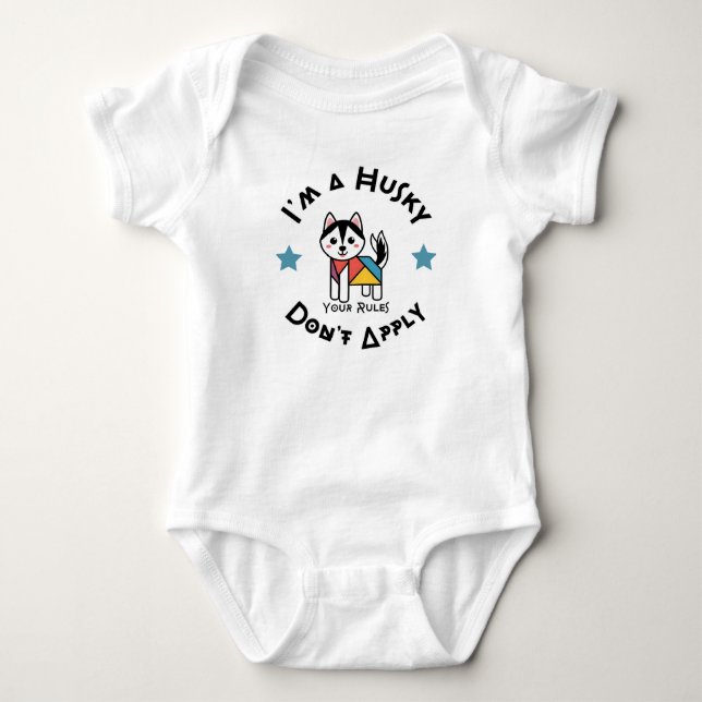 Husky Funny Baby Apparel Design Strampler (Vorderseite)