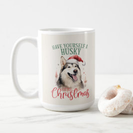 Husky Funny Dog Puff Weihnachtskaffee Tasse