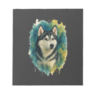 Husky-Geist-Wasserfarben-Majestät Notizblock