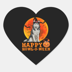 Husky-Geschenk Funny Siberian Husky Hund Hallowe Herz-Aufkleber