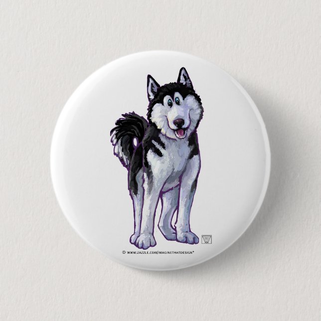 Husky-Geschenke und Zubehör Button (Vorderseite)