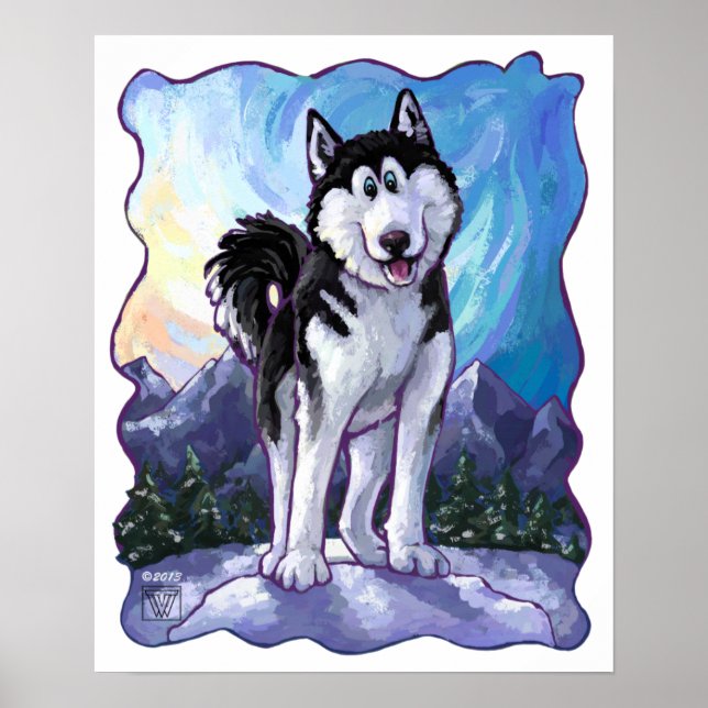 Husky-Geschenke und Zubehör Poster (Vorne)