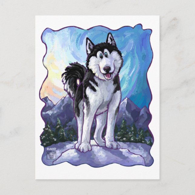 Husky-Geschenke und Zubehör Postkarte (Vorderseite)