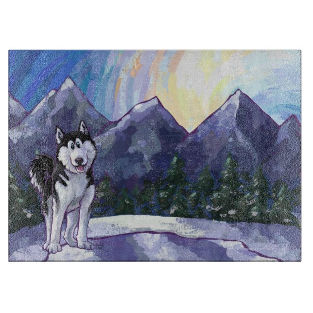 Husky-Geschenke und Zubehör Schneidebrett (Vorderseite)