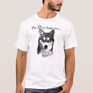 Husky-glückliches Gesicht T-Shirt