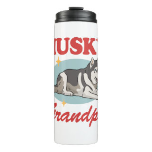 Husky Grandpa Dog Owner Siberian Husky Thermosbecher