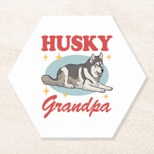 Husky Grandpa Dog Owner Siberian Husky Untersetzer