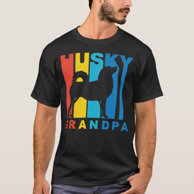 Husky Grandpa schwarz T-Shirt (Vorderseite)