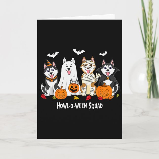 Husky Halloween Heul-O-Ween-Squadron  Karte (Vorderseite)