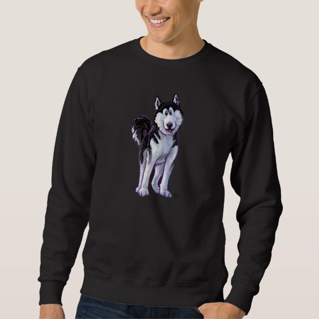 Husky Heads und Schwanz Sweatshirt (Vorderseite)