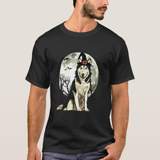Husky Hexch Hat Halloween T-Shirt (Vorderseite)