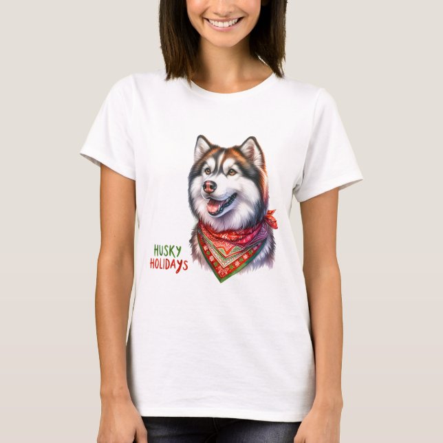Husky Holidays T-Shirt (Vorderseite)