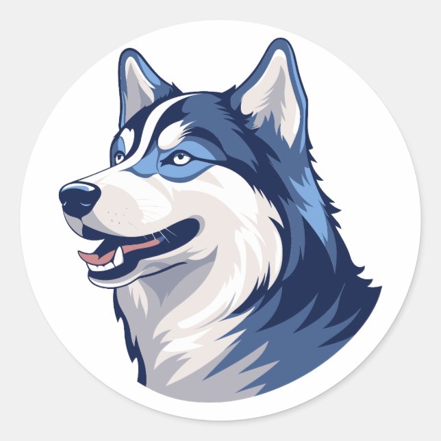Husky Howlers Husky Dog Power Logo Art Runder Aufkleber (Vorderseite)