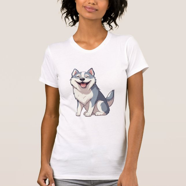 Husky Howlers Husky Dog Power Logo Art T-Shirt (Vorderseite)