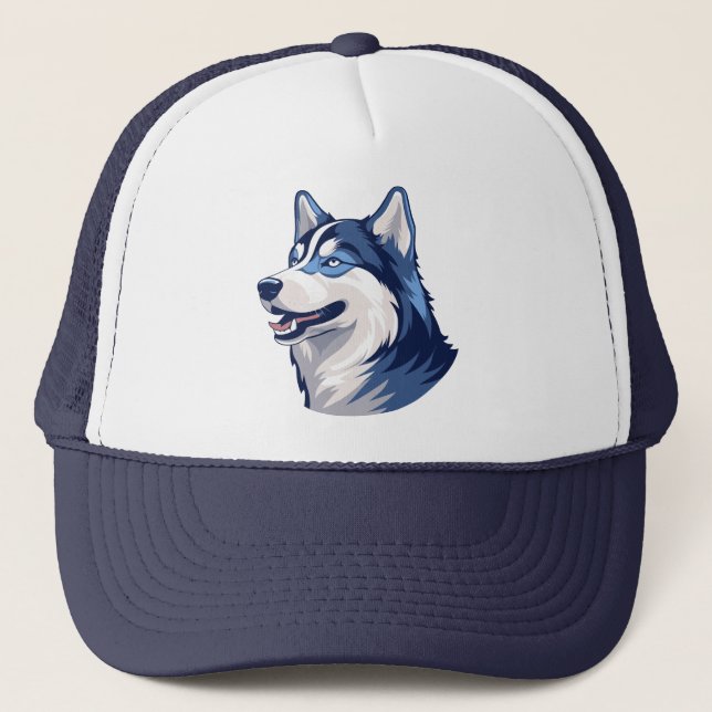 Husky Howlers Husky Dog Power Logo Art Truckerkappe (Vorderseite)