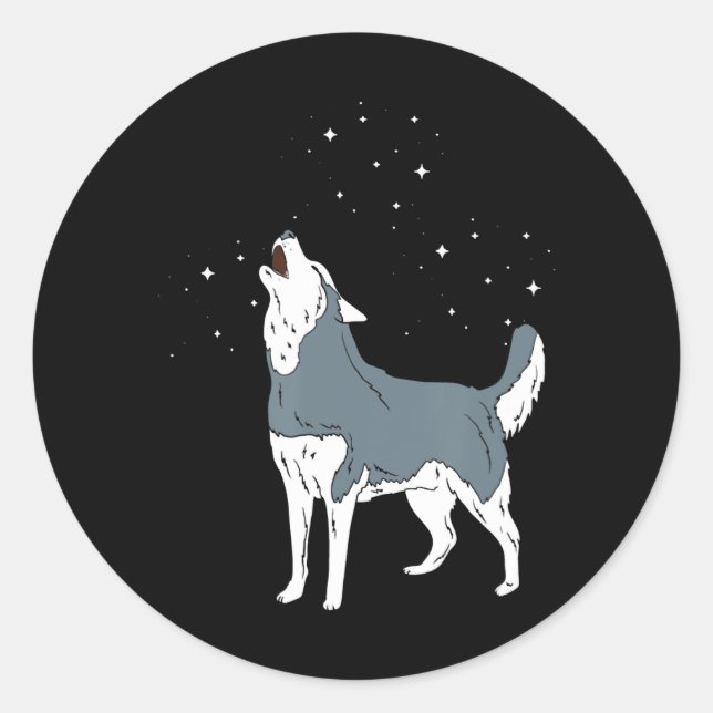 Husky | Howling Siberian Husky Welpen Hund Lover Runder Aufkleber (Vorderseite)
