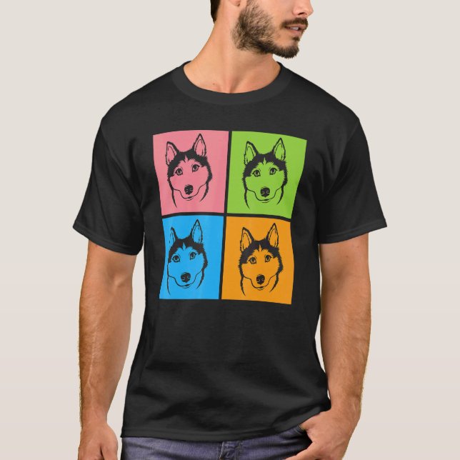 Husky-Hund-Gesichter T-Shirt (Vorderseite)