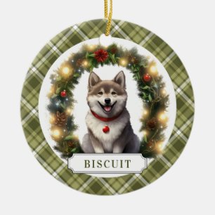 Husky Hund Keramik Circle Ornament