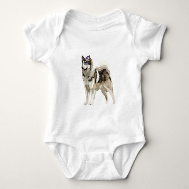 Husky-Hund  Kunst  Apple iPhone 8/7, Barely There Baby Strampler (Vorderseite)
