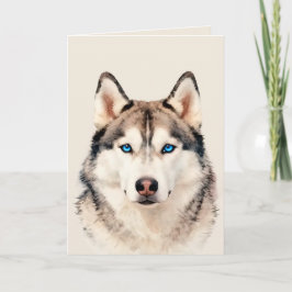 Husky-Hund-Kunst-Designkarte Karte
