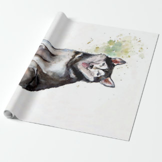 Husky-Hund-Leinwand Geschenkpapier