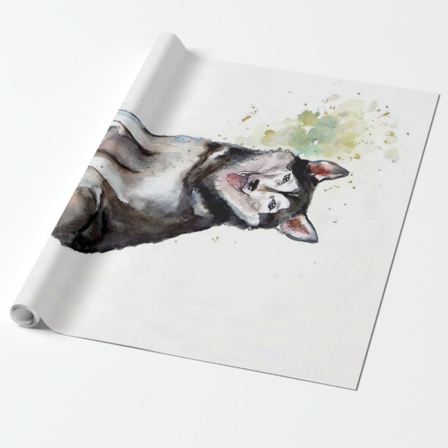 Husky-Hund-Leinwand Geschenkpapier (Ungerollt)