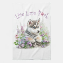 Husky Hund Mama Floral