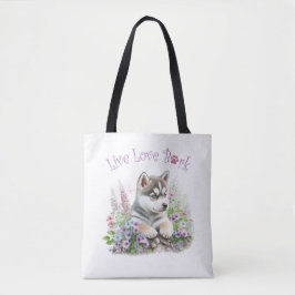 Husky Hund Mama Floral Tasche