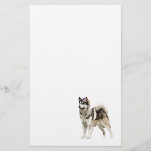 Husky Hund mit Sonnenbrille Geschirr Briefpapier