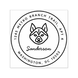 Husky Hund Rücksendeadresse Briefmarke Selbstfarbi Permastempel