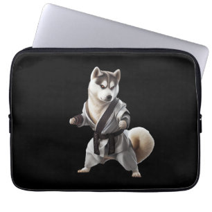 Husky Hund spielt Karate, Karate Champion Husky Hu Laptopschutzhülle
