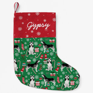 Husky-Hund-Weihnachtszeit-individuelle Name Kleiner Weihnachtsstrumpf