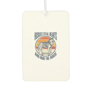 Husky-Hundefan-Vintage-Gravur-Lustiger Haustierbes Autolufterfrischer