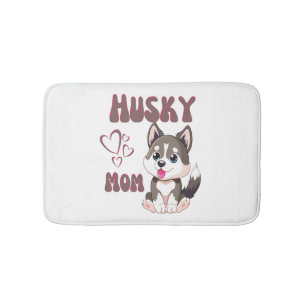 Husky-Hundemama Kawaii Welpe Cute Lustiges Design Badematte