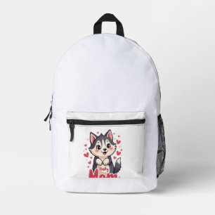 Husky-Hundemutter Süßes Kawaii-Design Bedruckter Rucksack