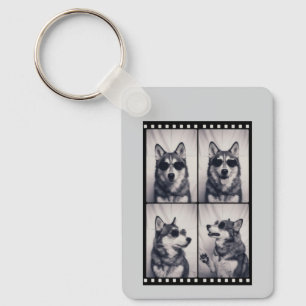 Husky-Hundeporträt Schlüsselanhänger
