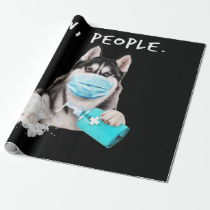 Husky-Husky-Hunde tragen ein Gesichtsmasken-Gesche Geschenkpapier